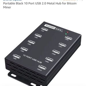 Black 10-Port USB Hub